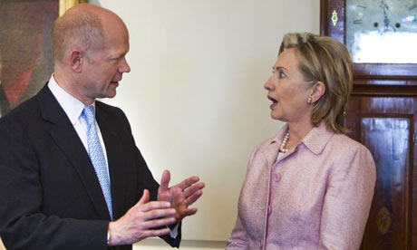 William Hague and Hillary Clinton