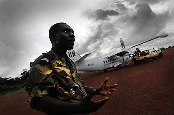 Obo Dispatch: A UNHCR flight en route to Obo refuels on the runway of Bangassou