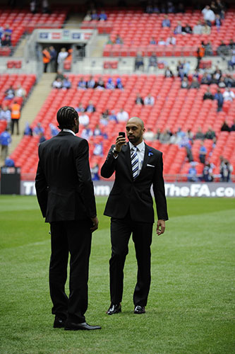 FA Cup Final: Anthony Vanden Borre & Frederic Piquionne soak up the pre-match atmosphere