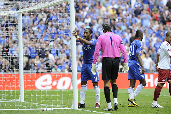 FA Cup Final: Drogba can't believe the woodwork has come to Pompey's rescue again