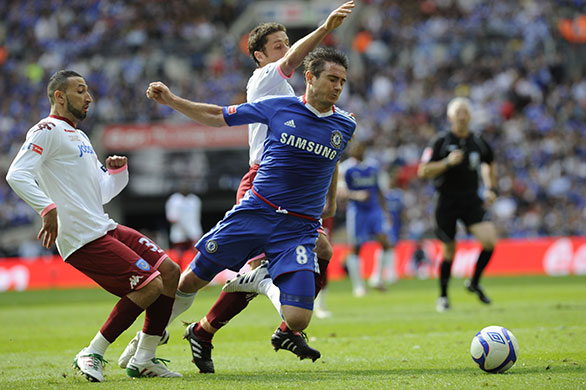 FA Cup Final: Frank Lampard is brought down by Michael Brown and give away a penalty