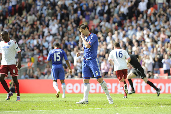 FA Cup Final: Lampard reacts after missing the penalty