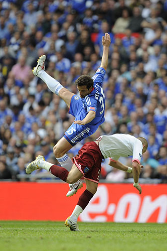 FA Cup Final: Juliano Beletti and Jamie O'Hara take a tumble