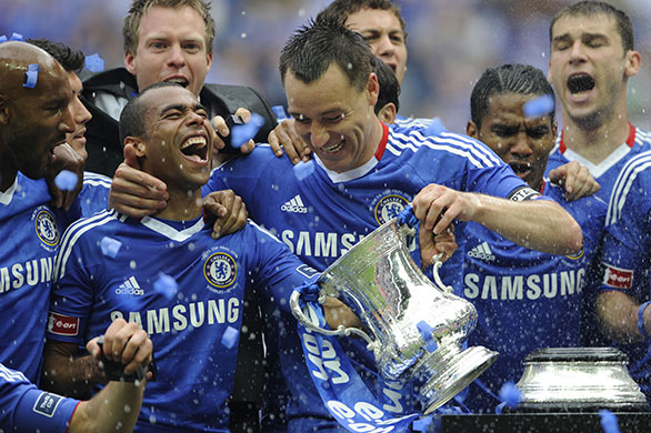 FA Cup Final: John Terry and Ashley Cole celebrate with the Cup