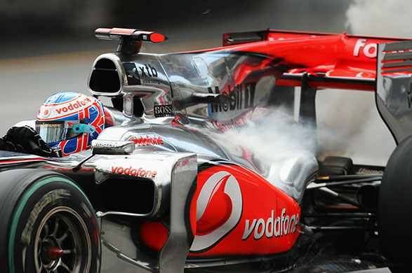 Monaco grand prix: Jenson Button retires early with an engine problem 