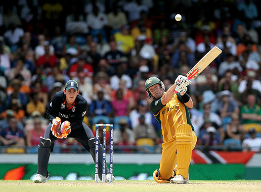 world twenty20 final: Craig Kieswetter looks on as Cameron White of Australia scores runs