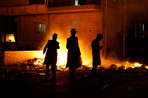 24 hours in pictures: Orthodox Jews Protest in Jerusalem