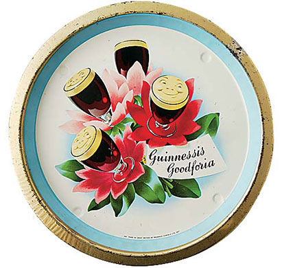 art nouveau poster: guiness tray