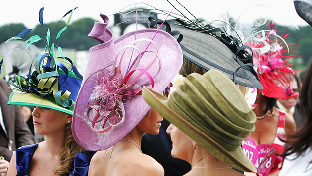 Epsom fashion: Group of women in brightly coloured hats