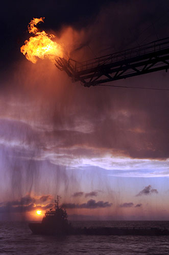 24 hours in pictures: Gulf of Mexico: Gas from the damaged Deepwater Horizon wellhead is burned