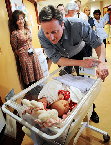 Election campaign: David Cameron at the Lister Hospital in Stevenage