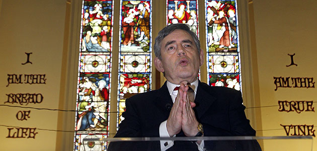 Election campaign: Gordon Brown at the Church of the New Testament