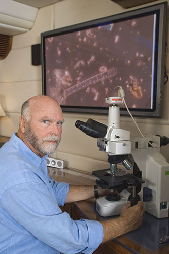 Craig Venter: Craig Venter on board his sailboat Sorcerer II