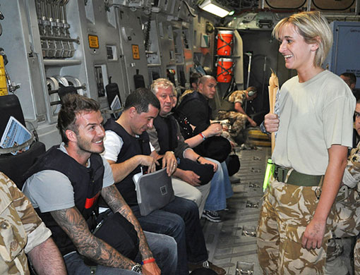 Beckham in Afghanistan: David Beckham visits Afghanistan