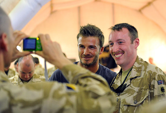 Beckham in Afghanistan: David Beckham visits Afghanistan