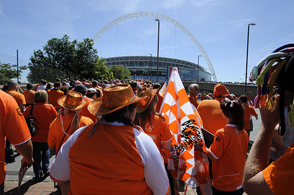 Play off Final: Blackpool fans make their way up Wembley Way