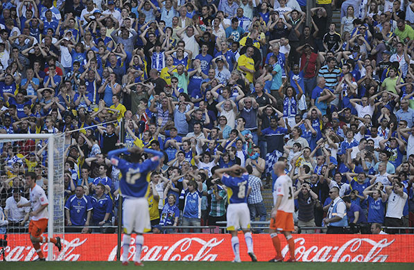 Play Off Final: Michael Chopra hits the bar