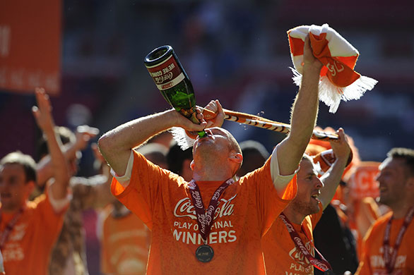 Play Off Final: Stephen Crainey celebrates Blackpool's victory