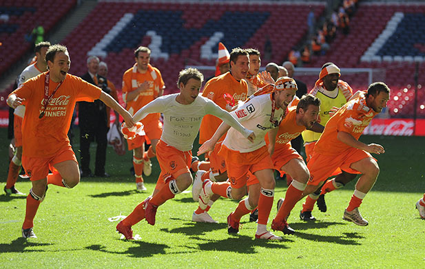 Play Off Final: Blackpool players celebrate