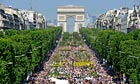 The Champs Elys�es in Paris looking like a farmers� market