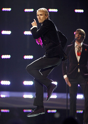 Eurovision semi one: Malcolm Lincoln from Estonia performs his song Siren