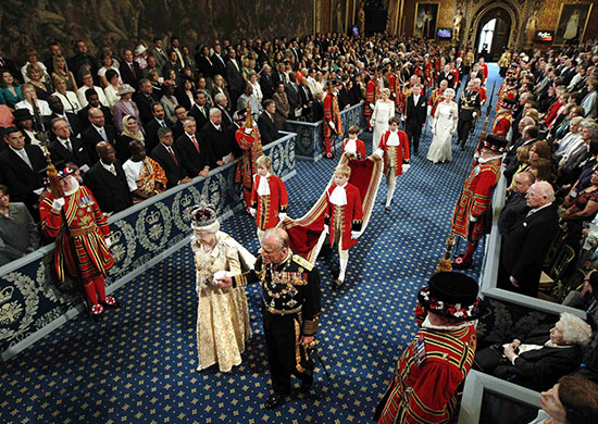 state opening: Britain's Queen Elizabeth and Prince Philip