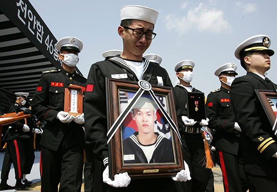 Korea crisis: funeral for victims of sunken south korea warship cheonan