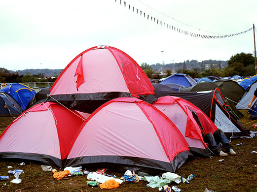 Pop Music festivals: Four Single Young Men And A Girl Tented Up Top