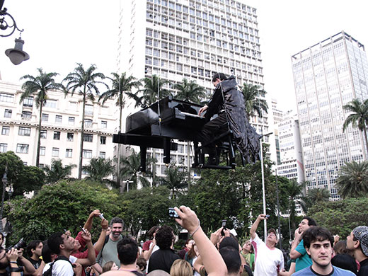 Face hunter: Music festival in downtown Sao Paolo