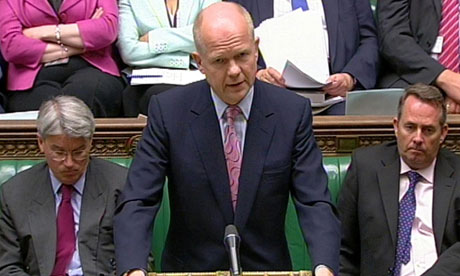 Foreign Secretary William Hague reveals all in the House of Commons (Photo: Guardian)