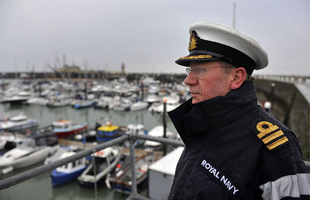 Dunkirk little ships: A naval officer overlooks Ramsgate harbour 