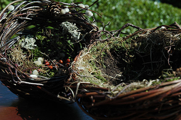Emptying villages: Lizzie Farey. Willow, heather, bog myrtle, moss, grass, peat. 2009