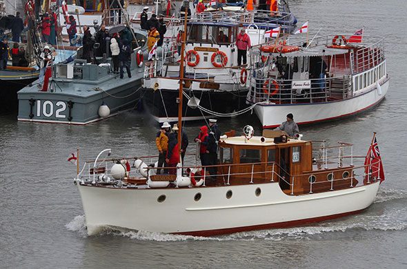 Dunkirk little ships: One of the Little Ships sets sail for Dunkirk, France