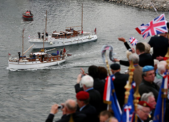 Dunkirk Little Ships: The Little Ships are greeted by veterans as they arrive in Dunkirk 