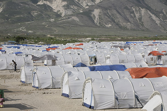 Haiti Schools Rebuild: Rows of tents for homeless Haiti earthquake victims
