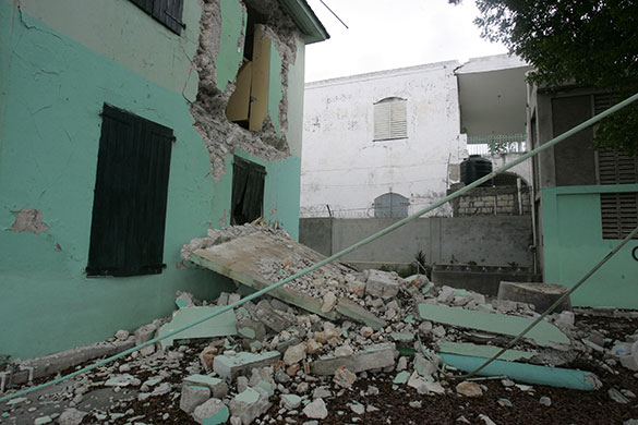 Haiti Schools Rebuild: The crumbling remains of a school building