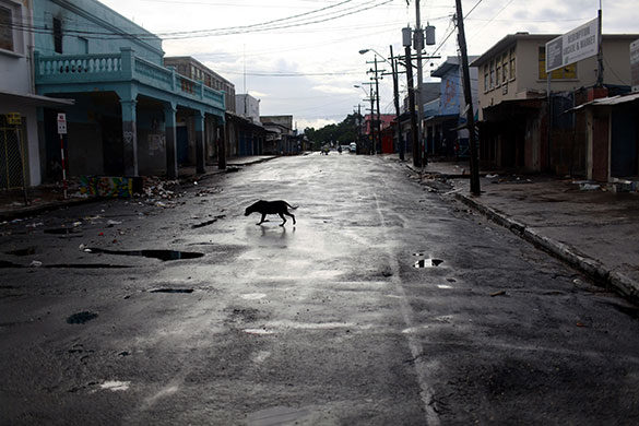 24 hours in pictures: deserted market in Kingston, Jamaica