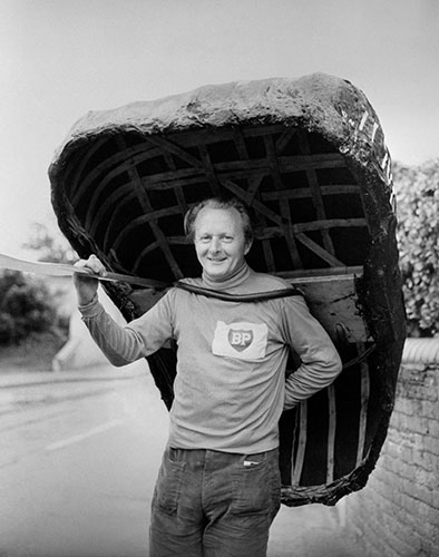 Channel crossings: 1974: Bernard Thomas with the five-foot Welsh coracle