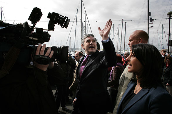 Election week five: Prime Minister Gordon Brown on the election campaign trail visiting Ipswich