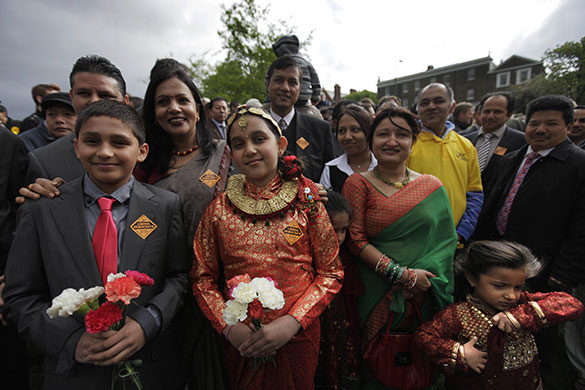 Election week five: Liberal Democrat supporters wait for party leader Nick Clegg in Blackheath