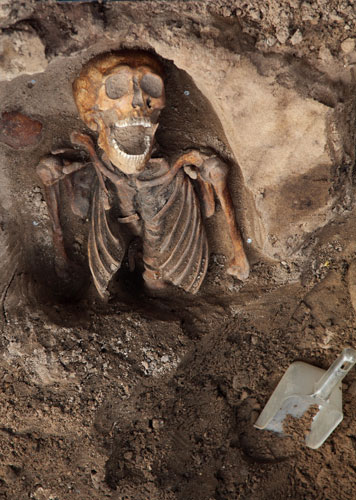 Tram - Princes Street: One of the many bodies discovered during tram work on Constitution Street.