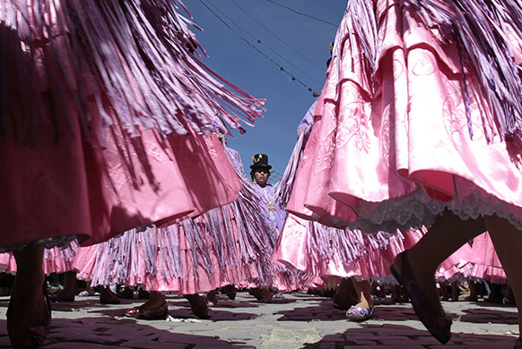 24 hours in pictures: La Paz, Bolivia: Dancers of the Morenada group
