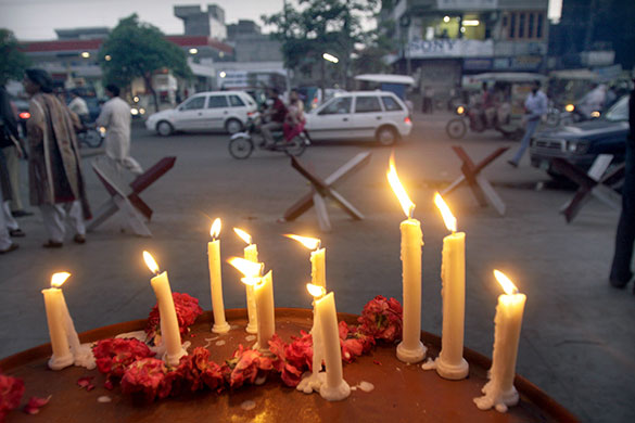 24 hours: Lahore, Pakistan: Candles for the victims of recent militant attacks