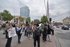 Protestors in Bristol. Image: Jon Wiltshire