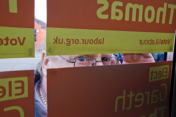 Martin Argles election: A Labour Party supporter watches Gordon Brown in Harrow West