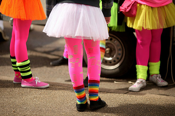 24 hours in pictures: Stilton, UK: Competitors prior to the cheese rolling competition