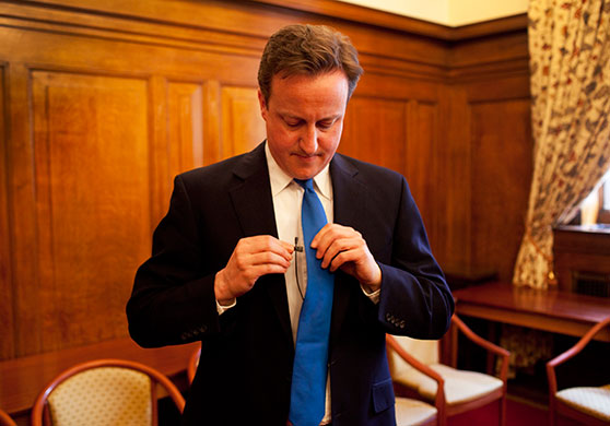 Cameron campaign trail: David Cameron prepares for and speaks at a Citizens UK event, London