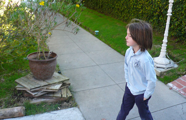 show and tell: Shannyn: child on way to school