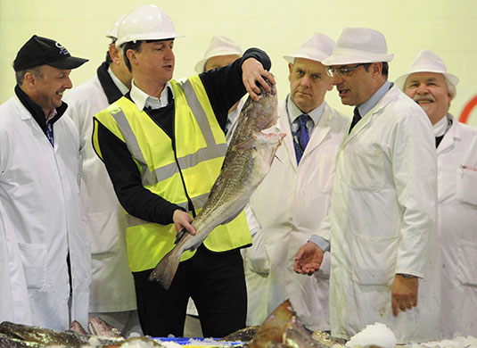 Cameron's 24 hours: David Cameron visits Grimsby fish market and port