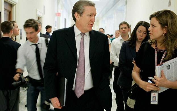 Deepwater Horizon oil rig: Oil spill : David Nagel (C), Executive Vice President of BP America